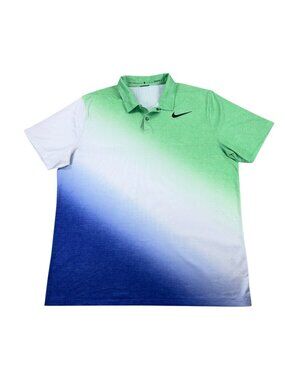 Nike Tiger Woods Collection Dri Fit Golf Polo Shirt Mens XL Tri Color Gradient